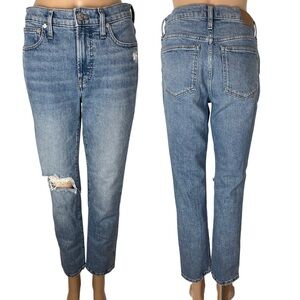 Madewell Mid-Rise Perfect Vintage Distressed Straight Leg Stretch Jeans